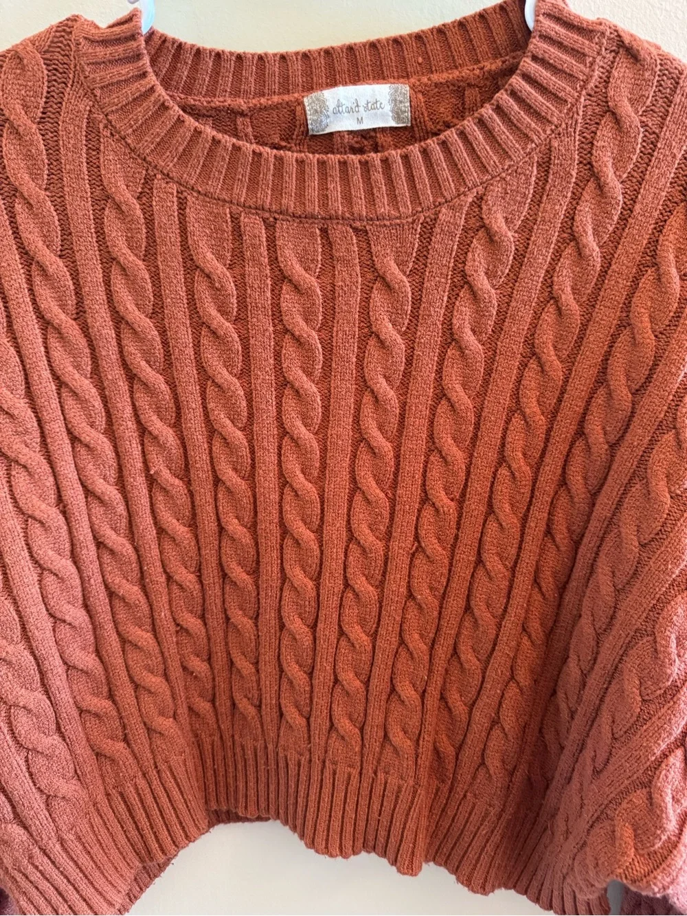 Altar'd State Cable-Knit Cropped Sweater
